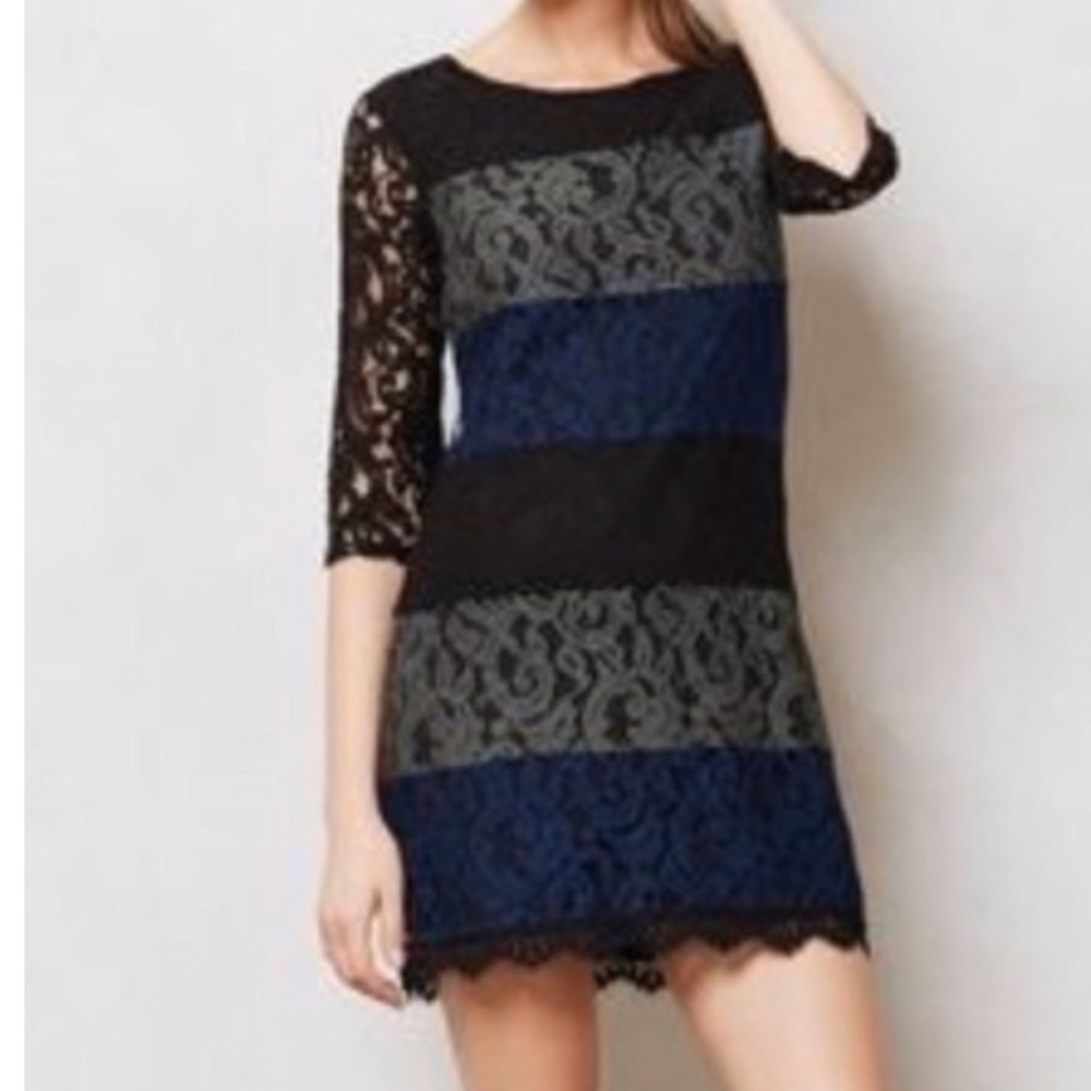 Anthro Ella Moss Lace Dress. Large. - Picture 3 of 3